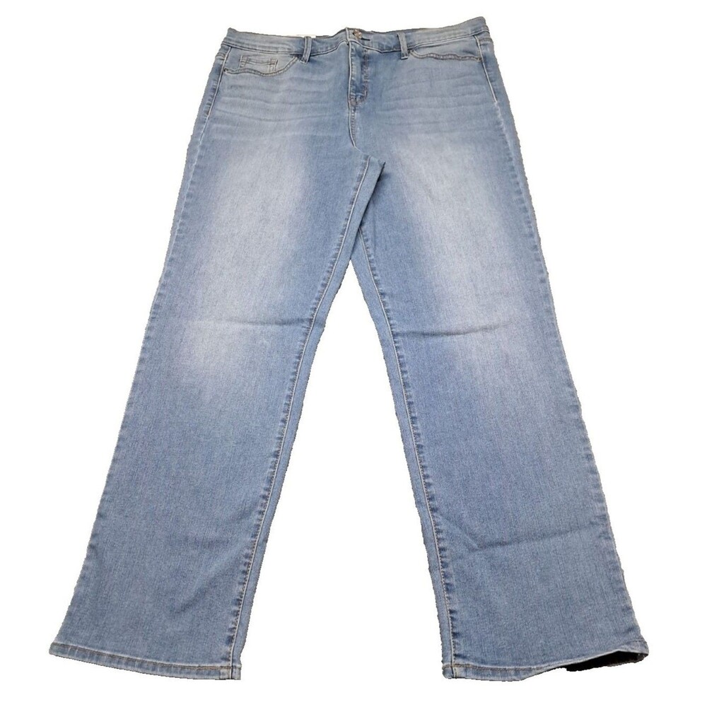 NEW Ella Moss Women's Mid Rise Straight Leg Ankle Blue Jeans Sz 14 Stretch
